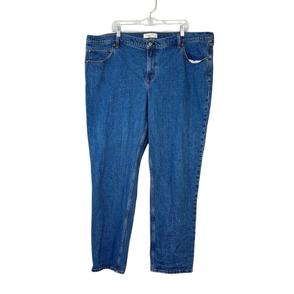 Abercrombie & Fitch The Straight Mid‎ Rise Jeans Womans Sz 36/22L Blue 90s
